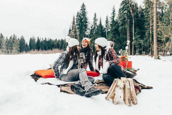 Пикник в зимнем лесу