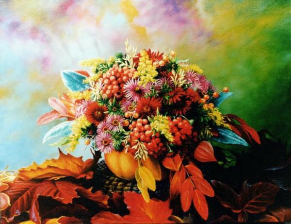 Осенний букет с рябиной