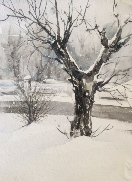 Первый снег иллюстрации