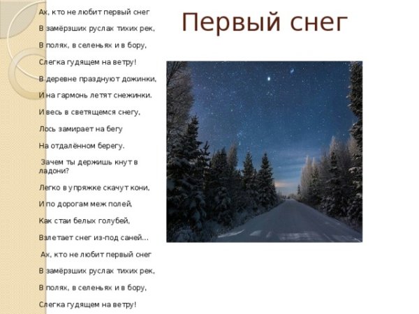 Вяземский первый снег стихотворение
