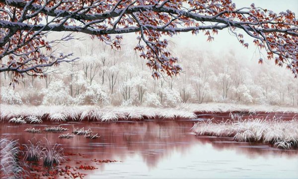 Вяземский первый снег иллюстрация