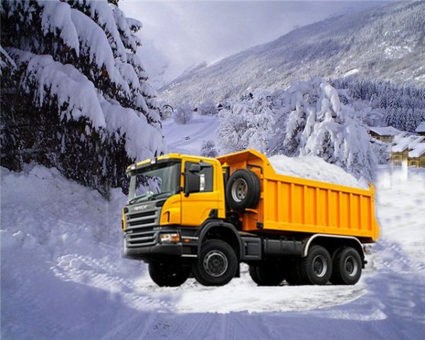 Шакман самосвал со снегом