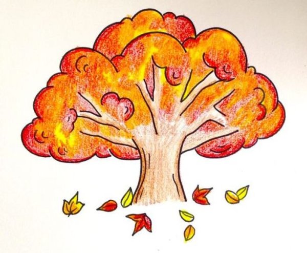 Осеннее дерево легко и красиво