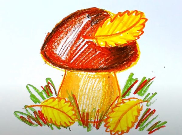 Рисование грибок осенний