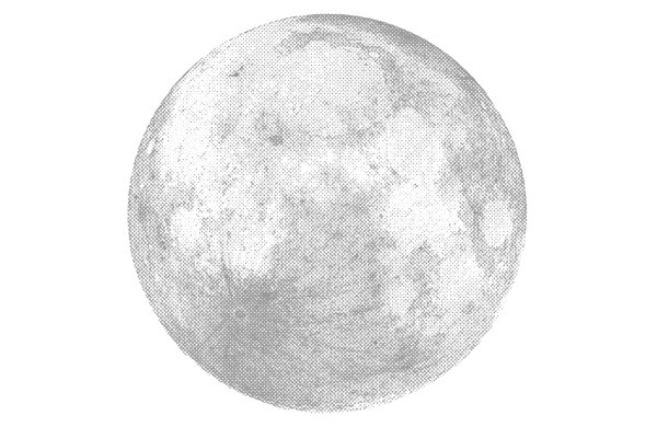 Луна на белом фоне