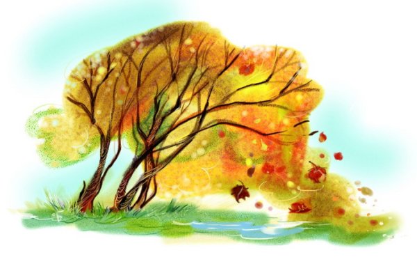 Ветер и листья для детей