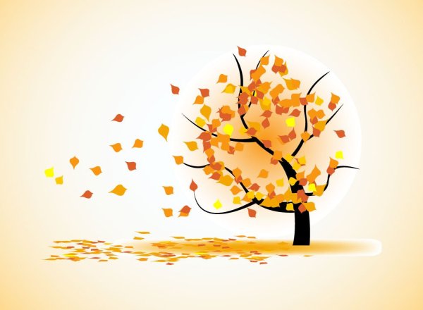 Листья падают с деревьев