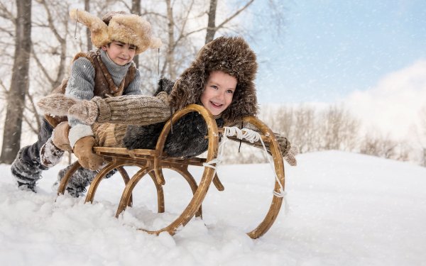 Мальчик на санках