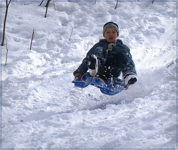 На санках с горы