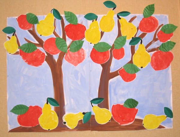Аппликация на тему фрукты