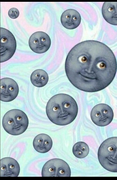 Смайлик Луна с лицом