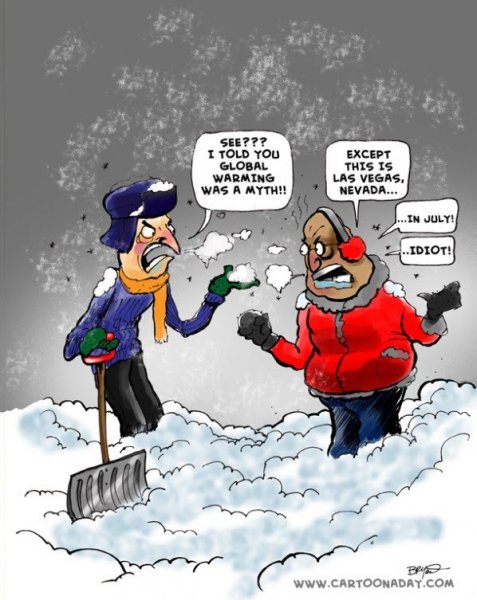 Карикатура снег