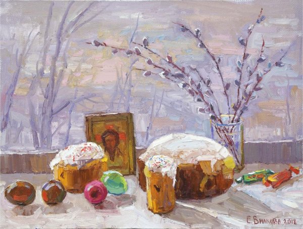 Художник Андрияки Пасхальный натюрморт