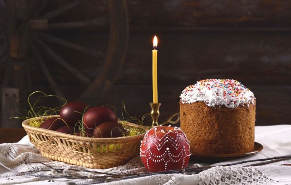 Пасхальные яйца и куличи