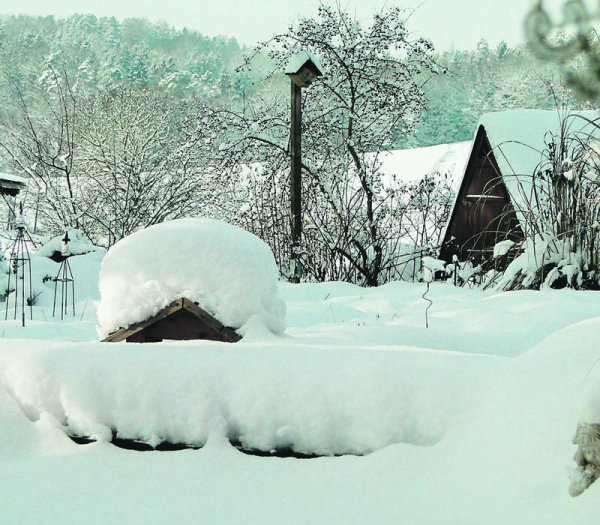 Сугробы на даче
