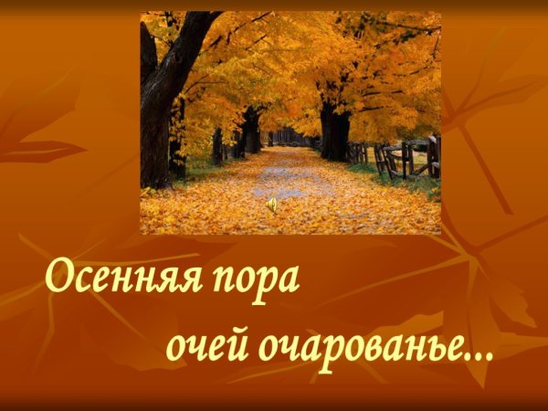 Осень осенняя пора очей очарованье
