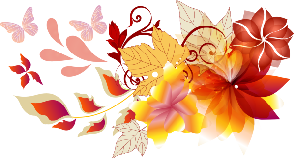 Осенние цветы на прозрачном фоне