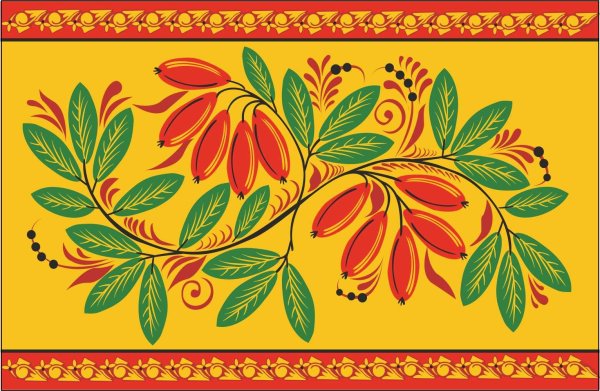 Хохломской узор в полосе