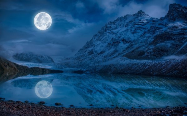 Ночь Луна горы