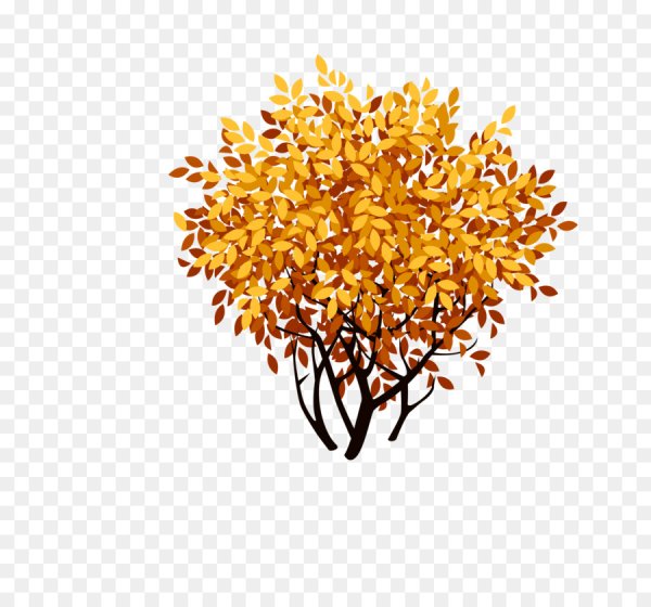 Осенние кусты на белом фоне