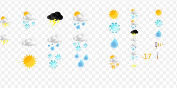 Состояние погоды на прозрачном фоне