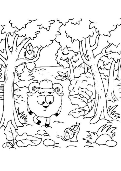 Раскраска осенний лес