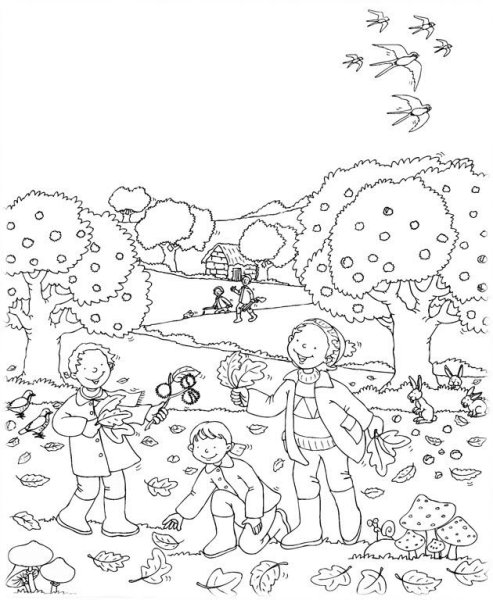 Раскраска осень для детей 6-7 лет