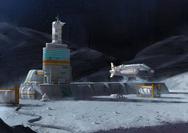 Космическая база Sci Fi концепт