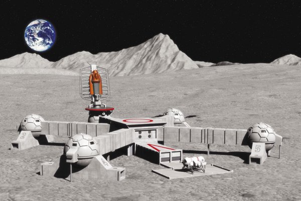 Космическая станция на Луне