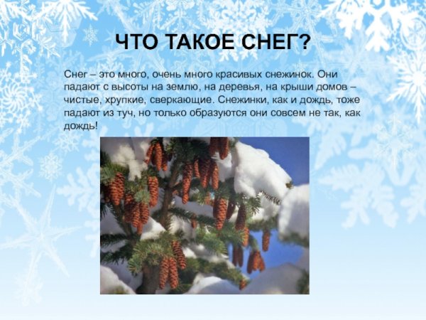 Проект на тему снег