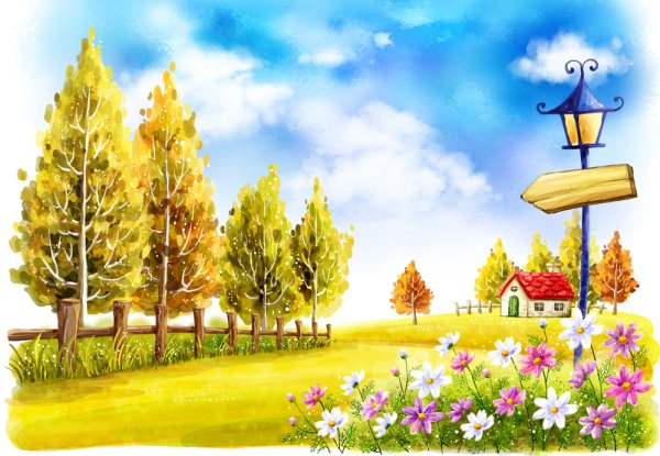 Фон для осеннего пейзажа для детей