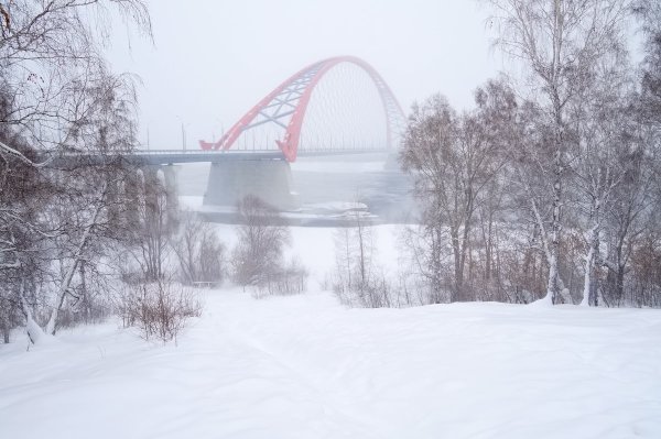 Новосибирск мост зима
