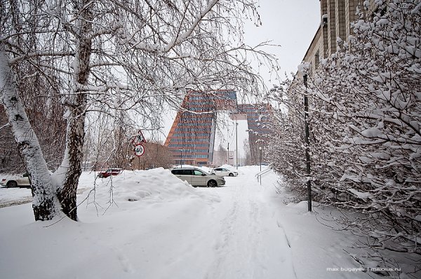 Академгородок Новосибирск улицы зима