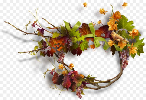 Осенний венок на прозрачном фоне