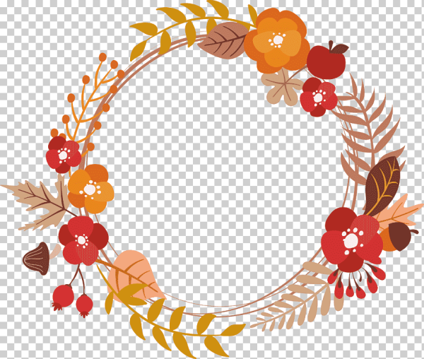 Осенняя рамка круглая