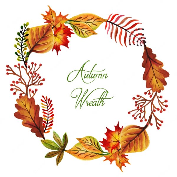 Осенний венок акварель