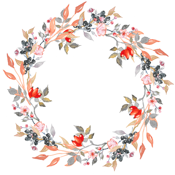 Цветочный орнамент по кругу