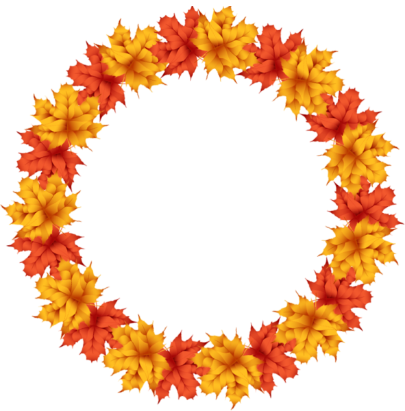 Осенняя рамка круглая