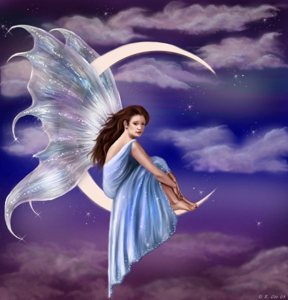 Ангел сидит на месяце