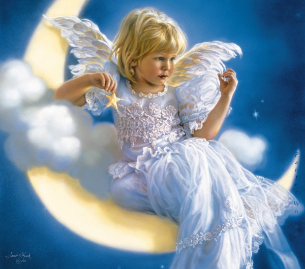 Картина ангела по цифрам на холсте