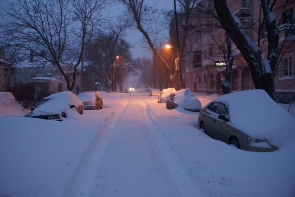 Город замело снегом