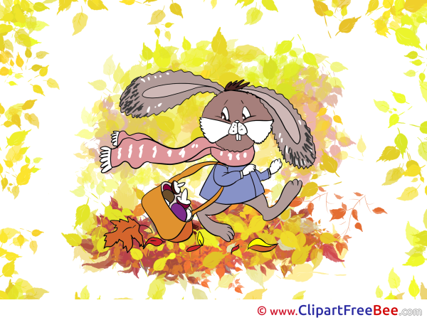 Зайчик осенью для детей