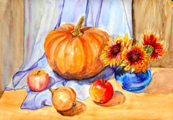 Осенний натюрморт карандашом