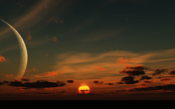 Солнце и Луна на небе