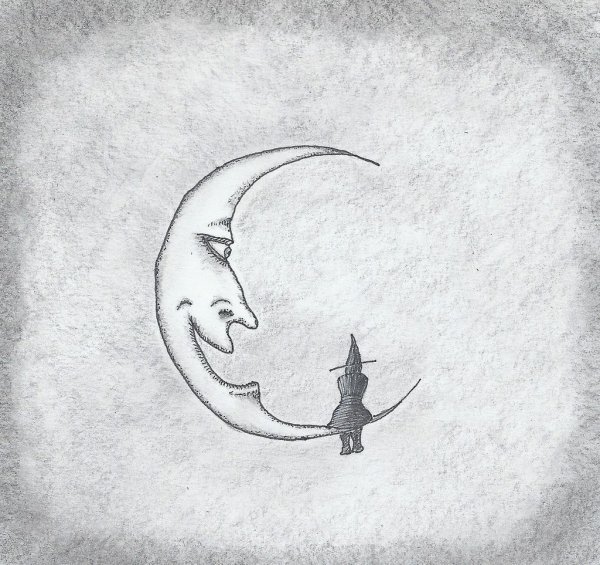 Полумесяц рисунок карандашом