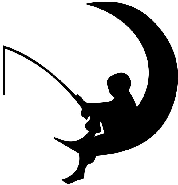 Мальчик рыбачит на Луне