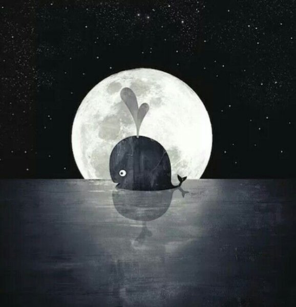 Кит Луна рисунок