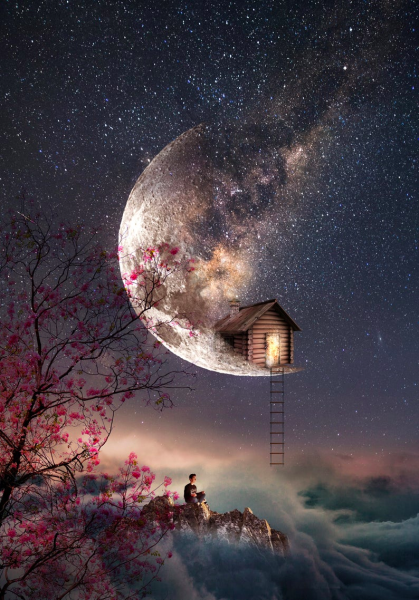 Фотоманипуляции Луна