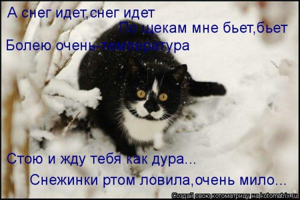 Прикольная открытка снег идет