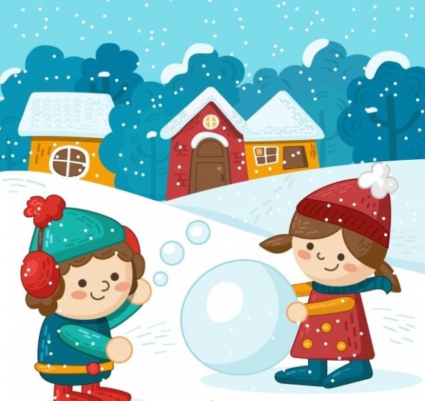 Дети в снегу